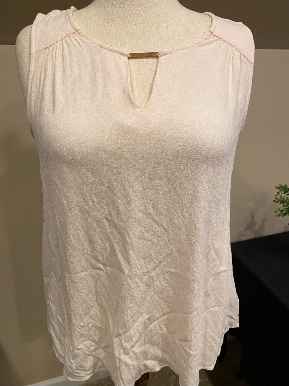 torrid Pale Pink Sleeveless Tank with Gold Bar Detail